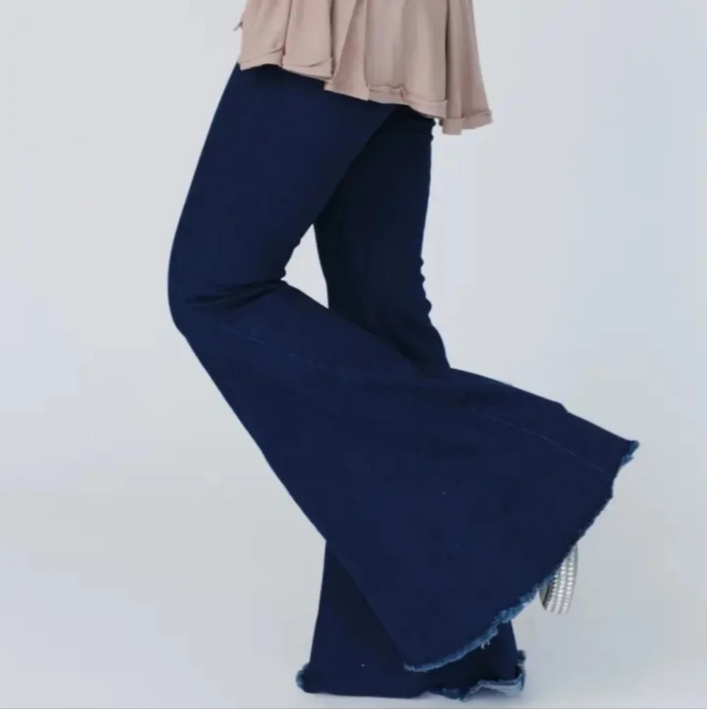 Dark Denim bell bottom Extra Wide Leg jeans